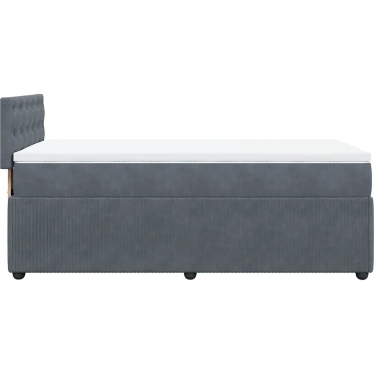 vidaXL Boxspringbett mit Matratze Dunkelgrau 90x200 cm Samt 3289939 – Bild 7