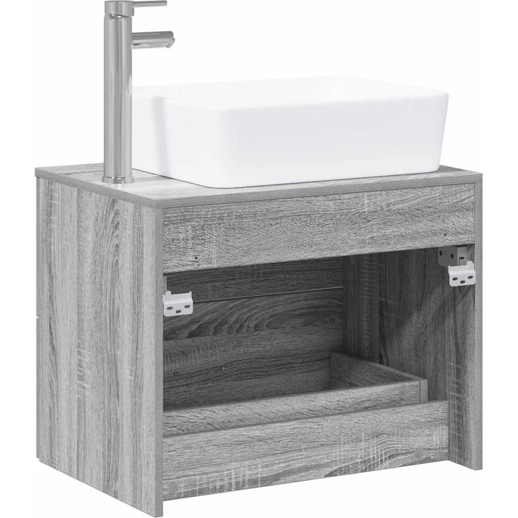 vidaXL Wandmontierter Waschbeckenunterschrank Grau Sonoma 3404395 – Bild 7
