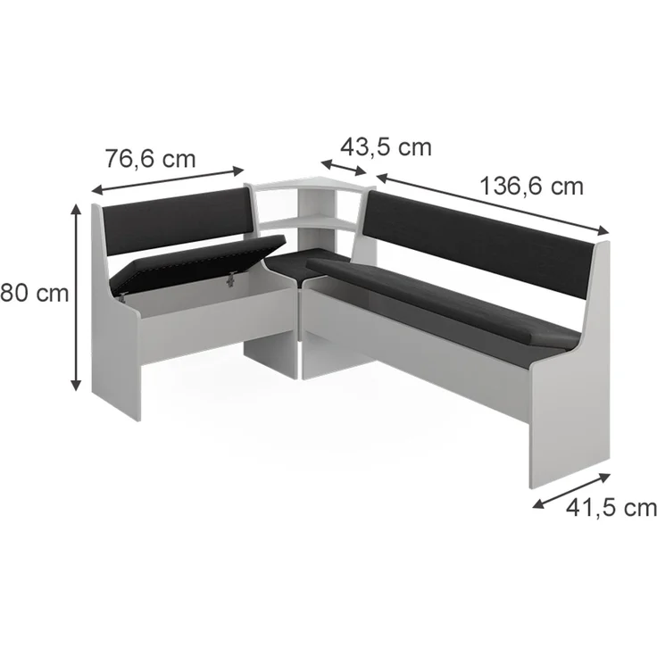 Eckbankgruppe Roman Weiß 120.1x180.1 cm Vicco – Bild 2