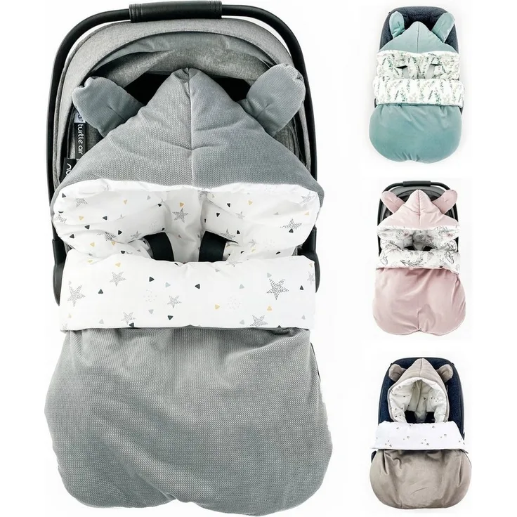 BABEES Fußsack BABYFUßSACK für Babyschale Frühling Übergang warm mit Füllung, Einschlagdecke Fußsack Schlafsack Baby Kinderwagen GANZJÄHRIG