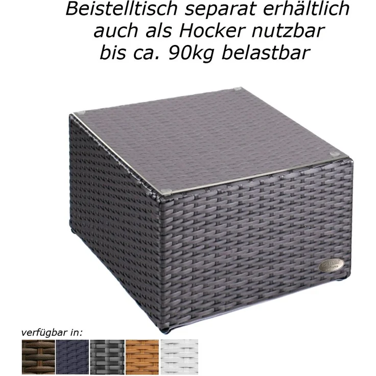 Sonnenliege Toscana (inkl. Auflage, Farbe wie abgebildet) aus hochwertigen Kunstrattan, Liegen Farbe: Grau-Silber mit grauer Auflage – Bild 8