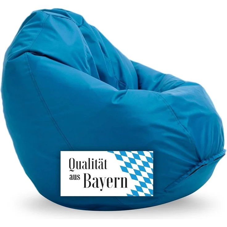 Bruni Sitzsack Classico M in Blau – Sitzsack mit Innensack zum Zocken & Lesen, Abnehmbarer Bezug, lebensmittelechte EPS-Perlen als Bean-Bag-Füllung, aus Deutschland