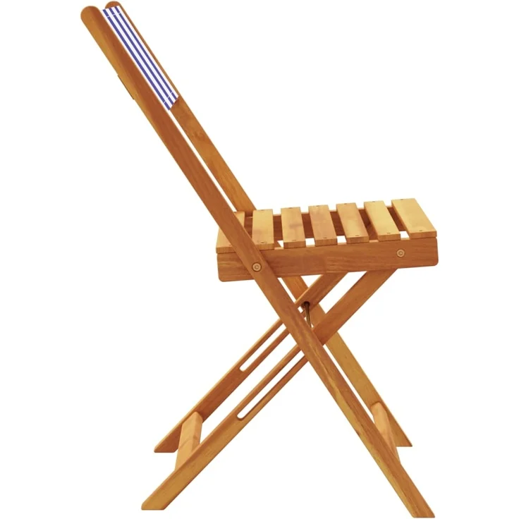 vidaXL Gartenstühle 6 Stk. Klappbar Blau und Weiß Stoff und Massivholz 3214626 – Bild 4