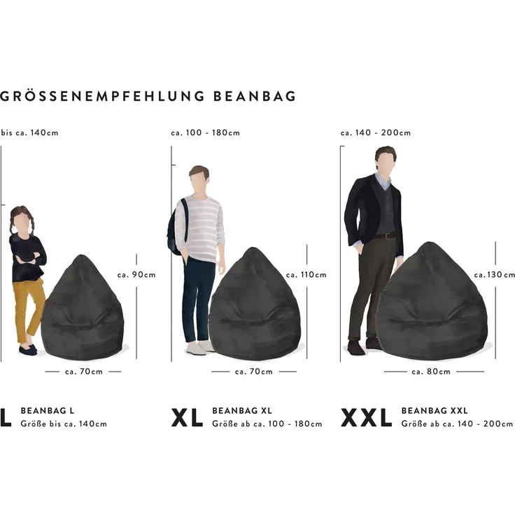 SITTING POINT only by MAGMA Sitzsack Easy XL ca. 220 Liter anthrazit – Bild 6
