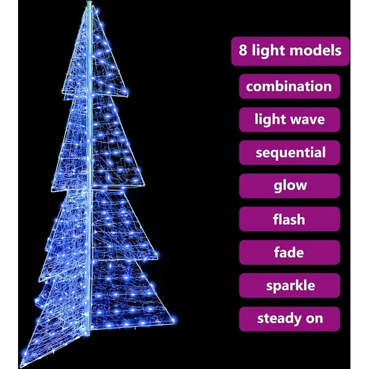 vidaXL Weihnachtsbaum Blau 180 cm Acryl 240 LEDs 42019212 – Bild 9