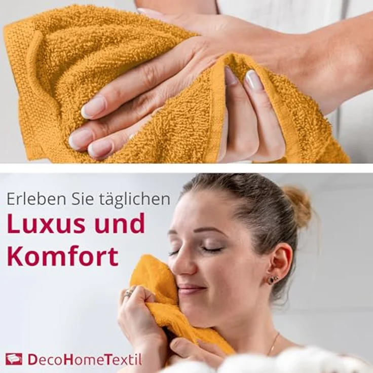 DecoHomeTextil Heimtextilmanufaktur Handtuch Handtuch Set 100% Baumwolle hochwertig kuschelweich saugstark – Bild 3
