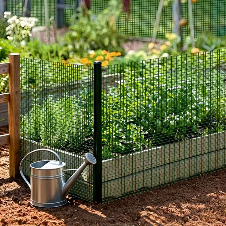 Home Nature Wohnkonzept Gartenzaun Maschendrahtzaun aus kunststoffbeschichtetem Stahl, Dunkelgrün, 12 x 12 mm Maschenweite, 1 x 10 m