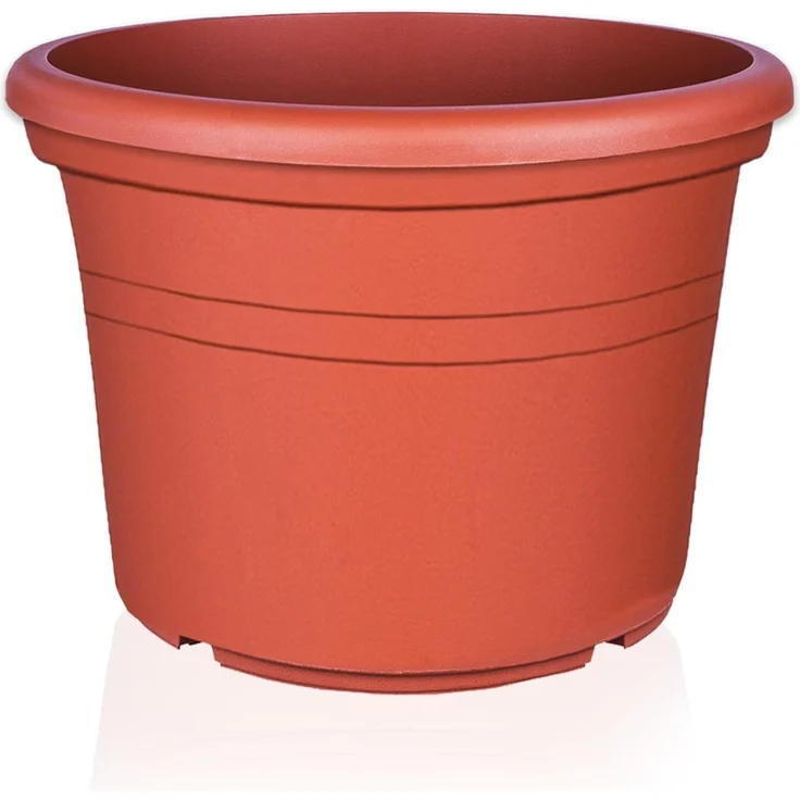 BigDean 3x Blumentopf Ø 35 cm Farbe Terrakotta Kunststoff Pflanztopf Containertopf Übertopf Pflanzkübel rund 35 x 25 cm – Bild 4