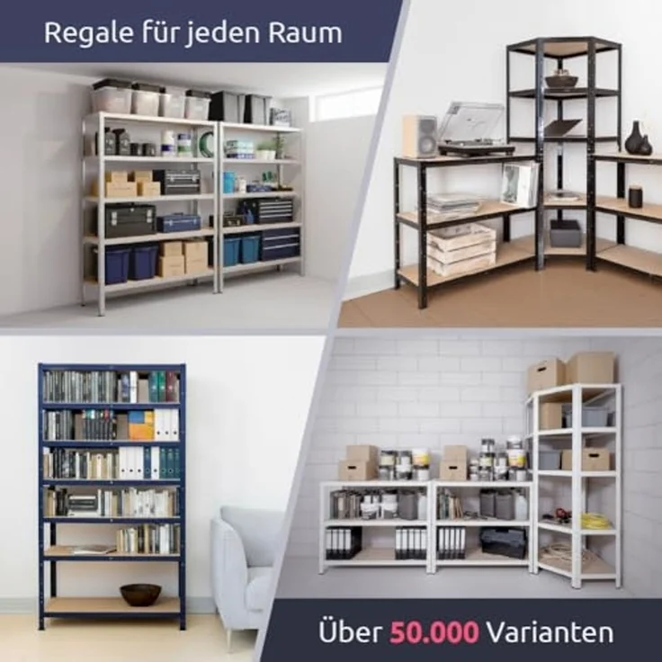 shelfplaza BLACK 90x70x60 cm Schwerlastregal in schwarz mit 3 Böden und 175 kg Traglast pro Boden – Bild 5