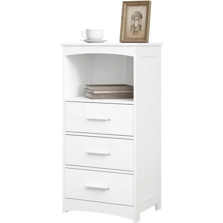 EUGAD Badkommode (1 St), Badezimmerschrank mit 3 Schubladen 1 offenem Fach – Bild 4
