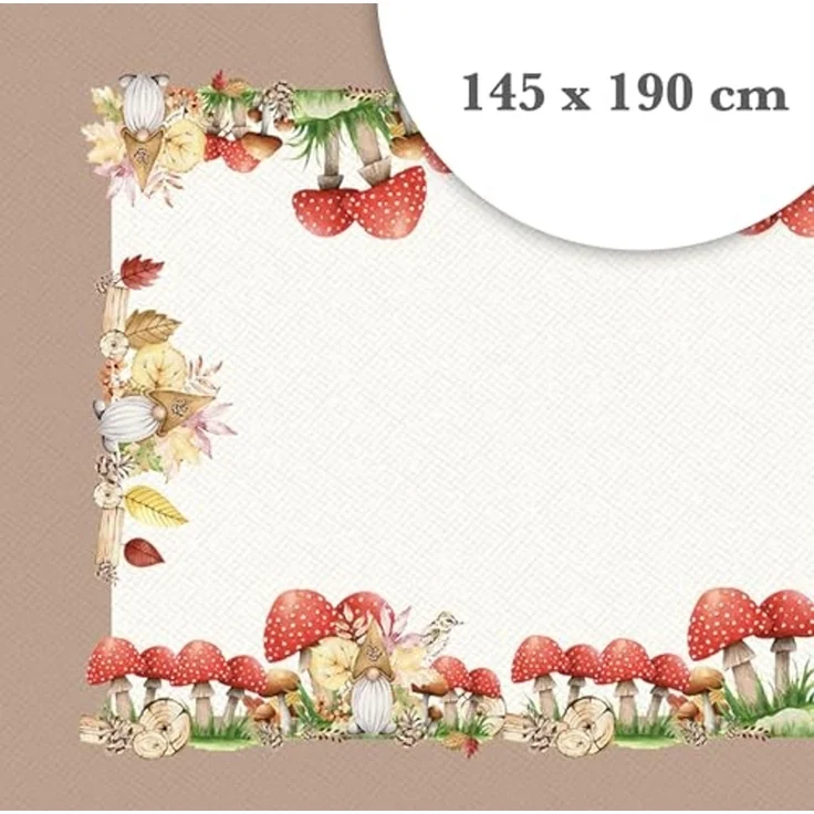 PENSIERI DELICATI, Tischdecke, 145x190 cm, Baumwolle, Rechteckig, Digitaldruck in hoher Auflösung, Gnometti, für 6 Personen – Bild 2