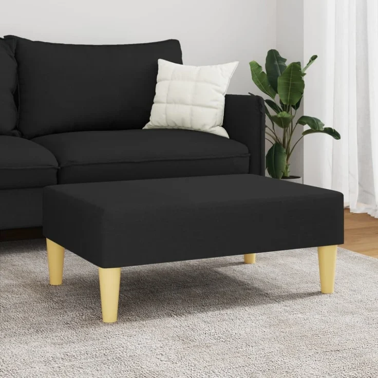 vidaXL Fußhocker Schwarz 77x55x31 cm Stoff 379555 – Bild 3