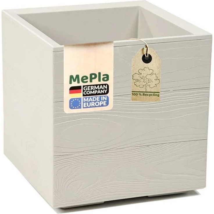 Heimwerkercenter Blumentopf MePla - Kübel KARO-40 Holzoptik 40 x 40 x 40 beige – Bild 1