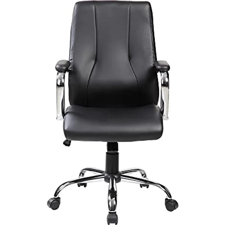 Rocada Ergonomischer Schreibtischstuhl | Bürostuhl | Stuhl mit Rollen und Armlehnen | Verstellbarer Stuhl | Schwarz – Bild 4