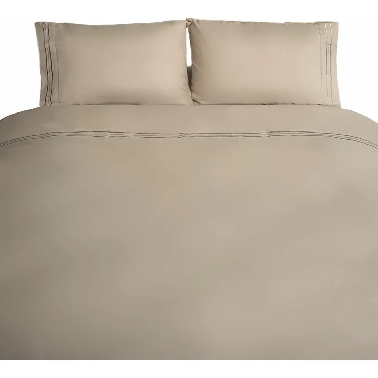 Bettwäsche 200 x 220 cm mit 2 Kissenbezüge 50 x 70 cm - 4-teilig für 2 Personen Braun