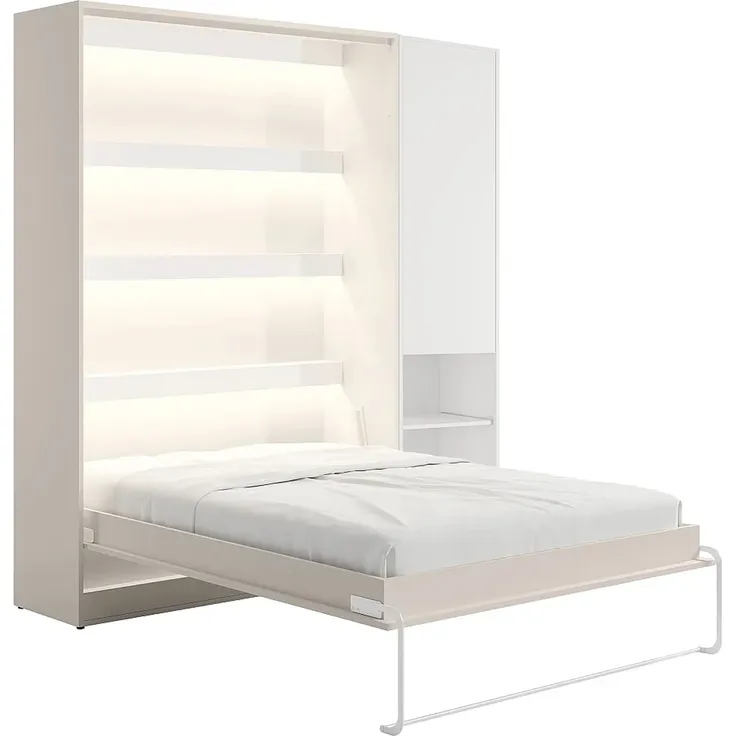 Vente-unique - RAPILI Bett Holz, Platte BeigeWeiß - B 50 cm239,2 cm x H 225,2 cm x L 209 cm – Bild 4