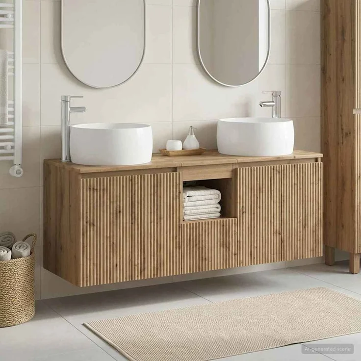 vidaXL Badezimmerschrank-Set 3 stk. Artisan-Eiche 129 x 44,5 x 80 cm 3405726 – Bild 1