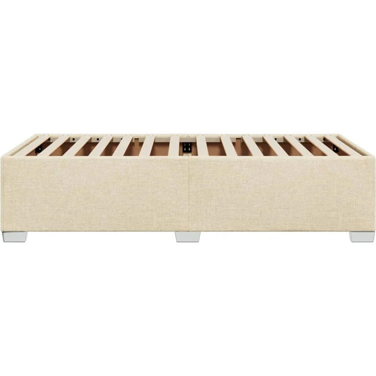 vidaXL Bettgestell ohne Matratze Creme 90x200 cm Stoff 3284448 – Bild 4