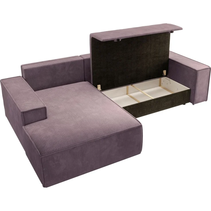 Selsey 'Farese ' Ecksofa mit Cordbezug, Schlaffunktion und Stauraum, Rosa, links – Bild 6