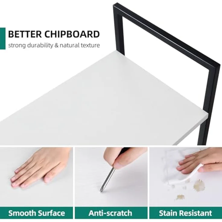 YITAHOME Bücherregal, Standregal mit 5 Ebenen, Hohes Lagerregal mit Metallrahmen, Industrielles Ausstellungsregal, Regaleinheiten, für Wohnzimmer, Schlafzimmer, Homeoffice, Küche, Weiß Regal – Bild 6