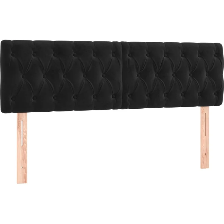 vidaXL Kopfteile 2 Stk. Schwarz 80 x 7 x 78/88 cm Samt 346364 – Bild 2