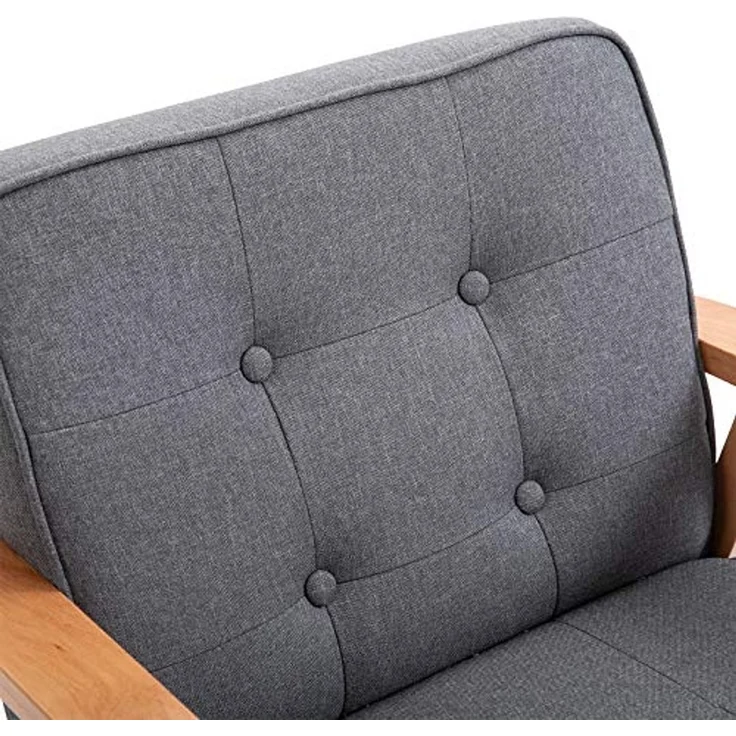 HOMCOM Sessel Polsterstuhl mit Armlehnen – Bild 7
