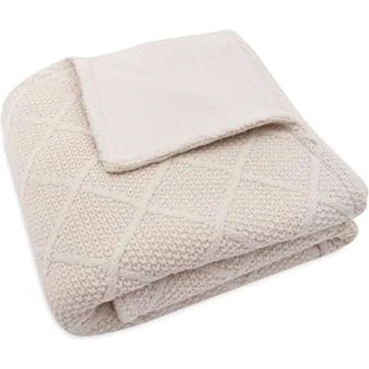 Jollein Check Knit Babydecke 75 x 100 cm - Oatmeal – Bild 4