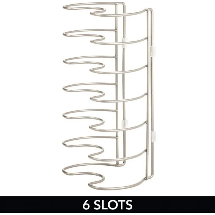 Geschirrablage silber Topfdeckelhalter Pfannenhalter Metall Ständer Rack mDesign – Bild 4