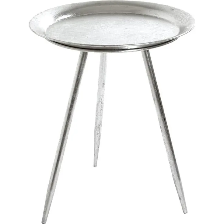 HAKU Möbel Beistelltisch - silber lackiert - H. 47cm - HAKU-20710