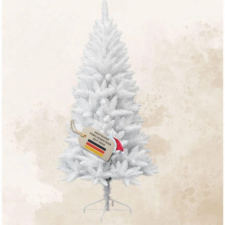 HXT 1015 Weiß 180 cm künstlicher Weihnachtsbaum inkl. Metallständer, schwer entflammbar – Bild 1