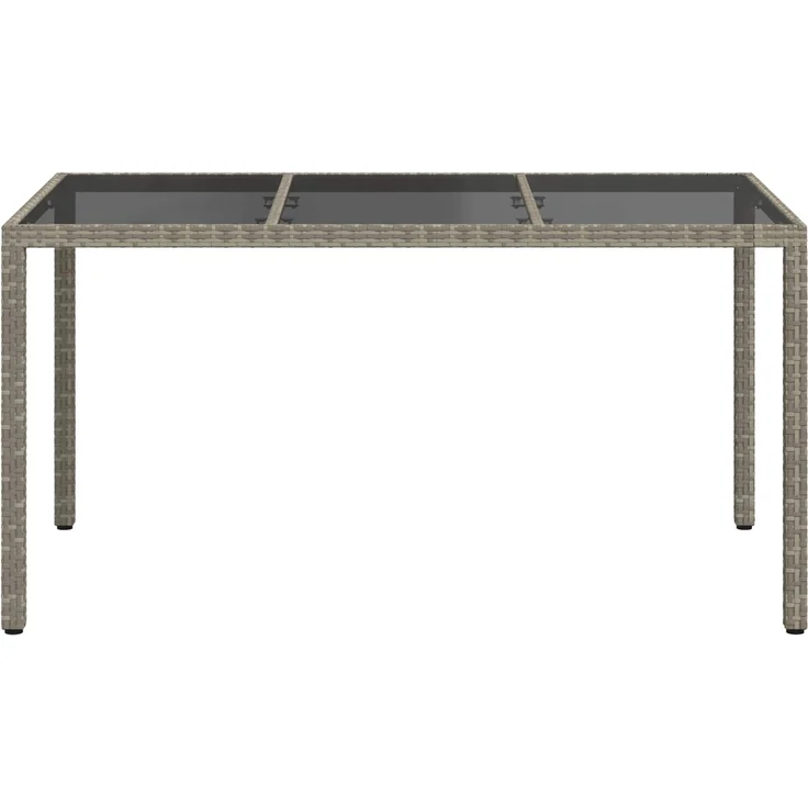 vidaXL Gartentisch Grau 150 x 90 x 75 cm Poly-Rattan 362541 – Bild 3