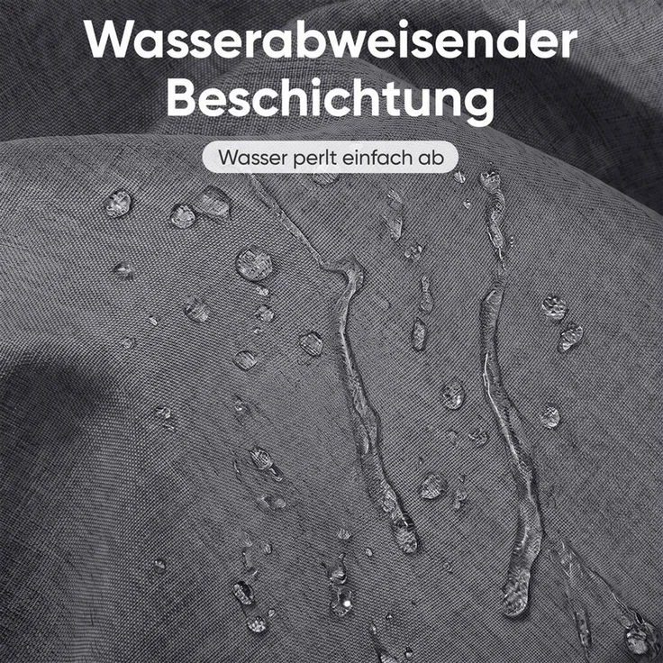 Sekey Duschvorhang Textil Duschvorhang Wannenvorhang Waschbar wasserabweisend mit Ringe Breite 180 cm (Packung, inkl. 12 Ringe), Badewannenvorh, 100% Polyester, Leinenoptik 180x200cm Graphitgrau – Bild 4