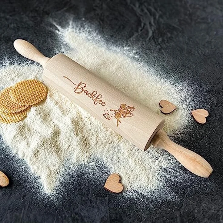 Spruchreif® Nudelholz Nudelholz mit Gravur, Teigroller aus Holz, Teigausroller Backzubehör, Nudelholz mit Prägung, tolle Geschenkidee – Bild 3