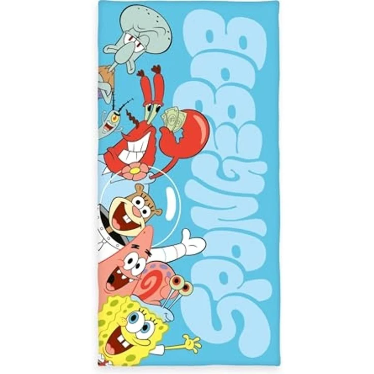 SpongeBob Velourstuch Badetuch Strandtuch 75x150 cm 100% Baumwolle – Bild 1