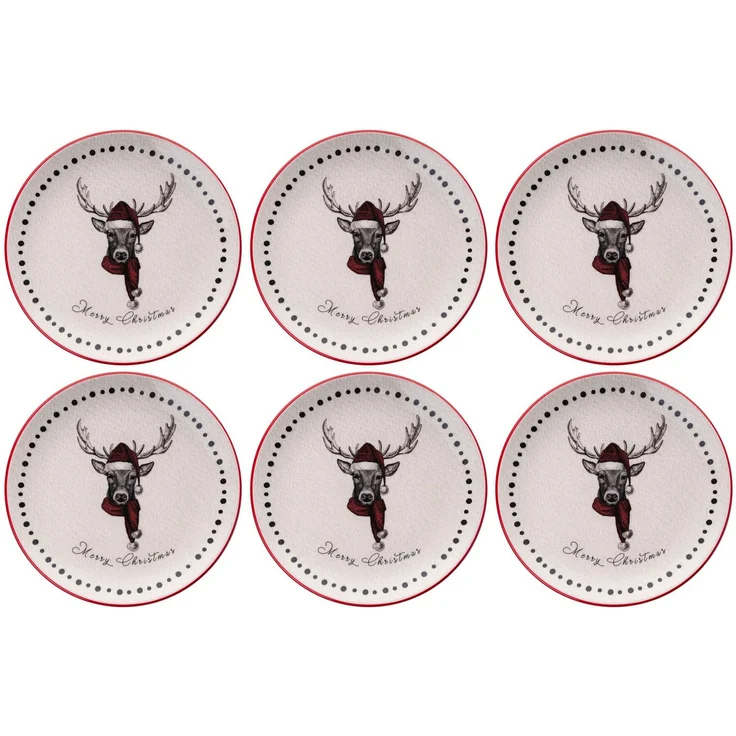 Hermia Concept 'Xmas Merry' Servierteller-Set (6-teilig), Mehrfarbig, 25,5 x 25,5 x 2,5 cm – Bild 3