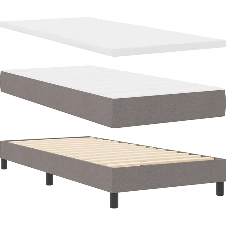 vidaXL Boxspringbett mit Kopfteil Taupe 100 x 200 cm Stoff 3340077 – Bild 3