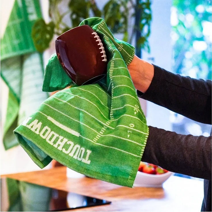40YARDS Geschirrtuch American Football Geschirrtücher im Spielfeld Design, (2-tlg, 2x Geschirrtücher 65x40 cm), 100% Baumwolle