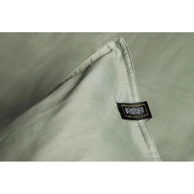 SCHÖNER WOHNEN-Kollektion Bettwäsche PLAIN Satin Bettwäsche, Baumwolle, 1 teilig, 200 x 200 cm in Grün – Bild 3