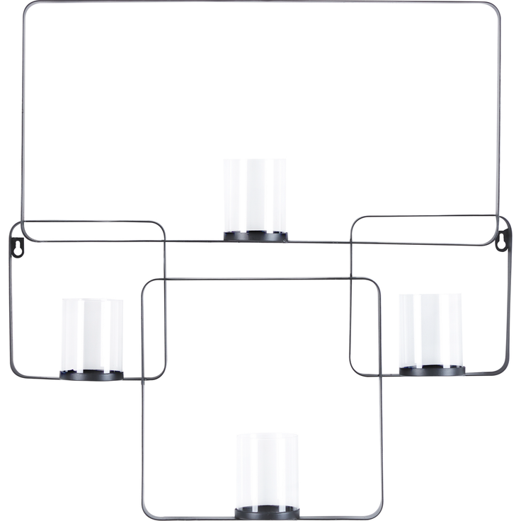 Wandkerzenhalter PALAWAN Metall 65 cm Schwarz