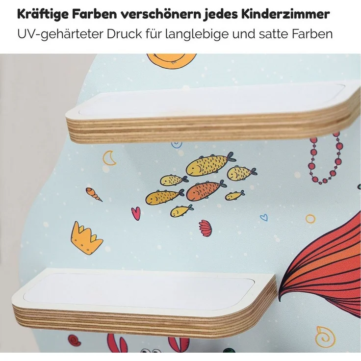 stadtecken Holzregal für Musikbox I passend für die Toniebox und ca. 35 Tonies I Perfekte Aufbewahrung im Kinderzimmer I zum Aufstellen oder Aufhängen (Meerjungfrau) – Bild 2