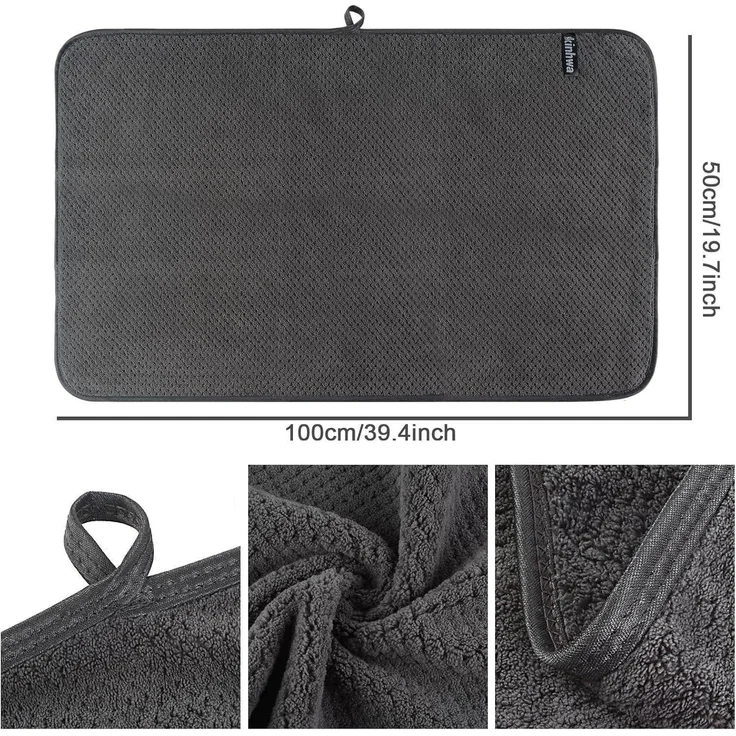 4er Pack Mikrofaser Handtuch Set 40x76cm Schwarz - Weich & Saugstark – Bild 2