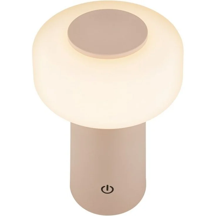 BRILONER - LED Tischlampe kabellos IP44 mit Touch, dimmbar, Akku & Lichtquelle tauschbar, Nachttischlampe, Leselampe, LED Lampe, Dekolampe, Tischleuchte, Akku Lampe, 13x20,6 cm, Beige – Bild 2