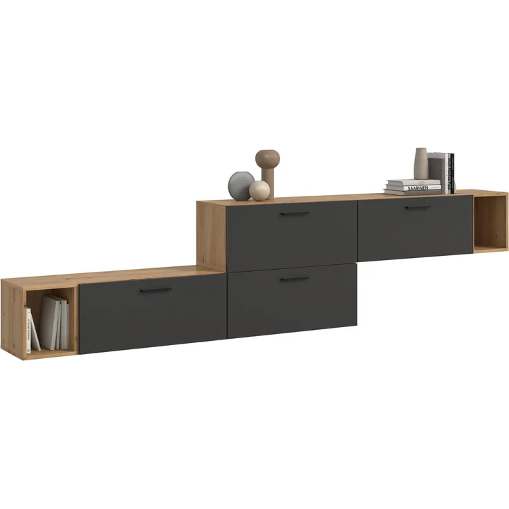 The One Wohnkombination in Basalt grau Nachbildung – Bild 1
