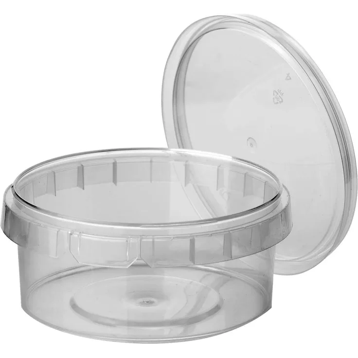 40 Feinkostbecher, PP rund 480 ml Ø 11,8 cm · 7 cm transparent mit Originalitätsverschluss