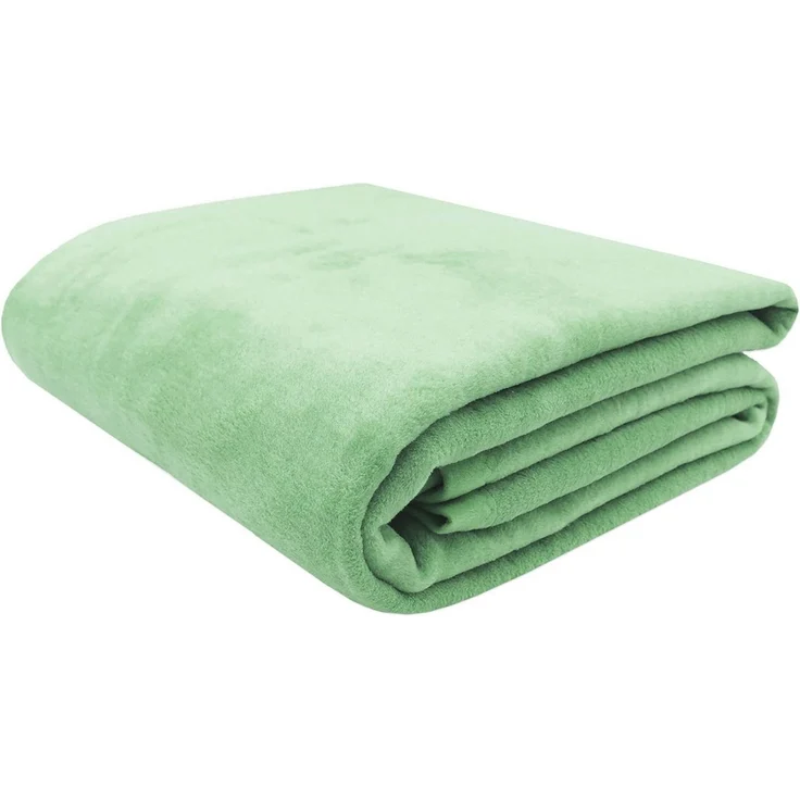 ZOLLNER Kuscheldecke mit Einfassband, 150x200 cm, grün (lindgrün) – Bild 1