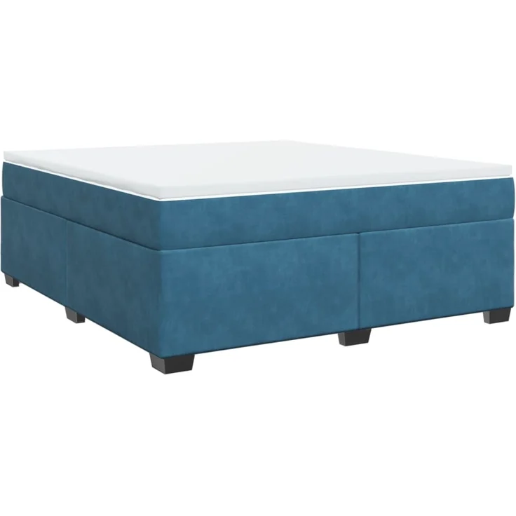 vidaXL Boxspringbett mit Matratze Dunkelblau 180x200 cm Samt 3285303 – Bild 9