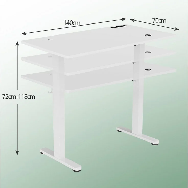 HOMALL Schreibtisch Schreibtisch Höhenverstellbarer mit Gedächtnis und Sitzerinnerung (Mit Steckdose und kabelloser Ladefunktion) – Bild 2