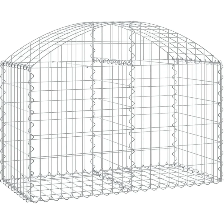 vidaXL Gabione mit Hochbogen 100x50x60/80 cm Verzinktes Eisen 153433 – Bild 2