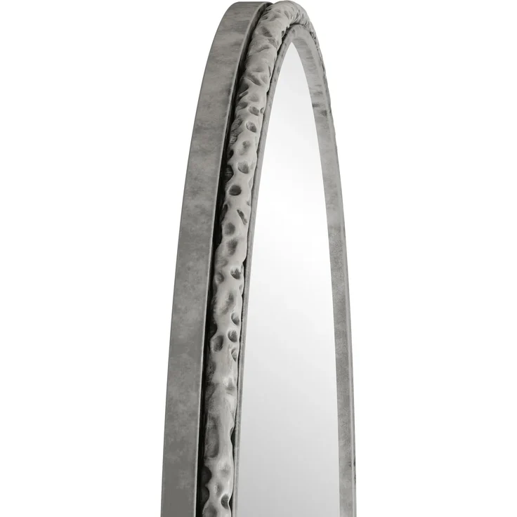 Flieks Badspiegel mit Bogenform, Wandspiegel mit Eisenkunst-Dekor, 61 x 91 cm, Silber – Bild 10