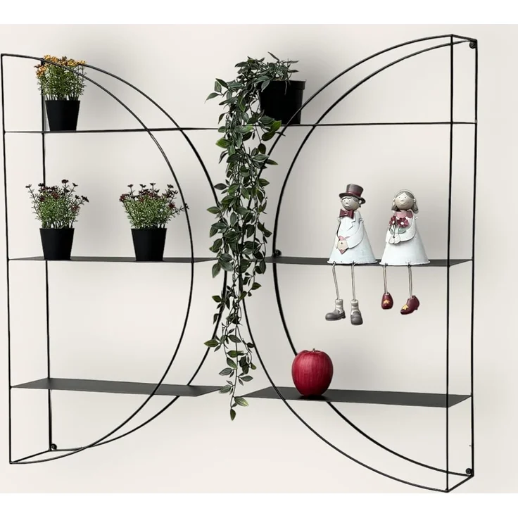 DanDiBo Wandregal Metall Schwarz Rund 96460 Wandmontage 80 cm Modern Wand Wandhalter Regal Wanddeko – Bild 8